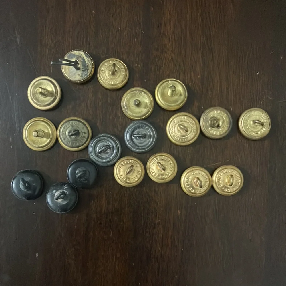 Lot of Vintage Military Buttons Brass & Black